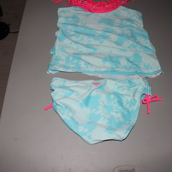 Blue & White 2 Pcs Justice Tankini Swimsuit Size 14 - Picture 7 of 11